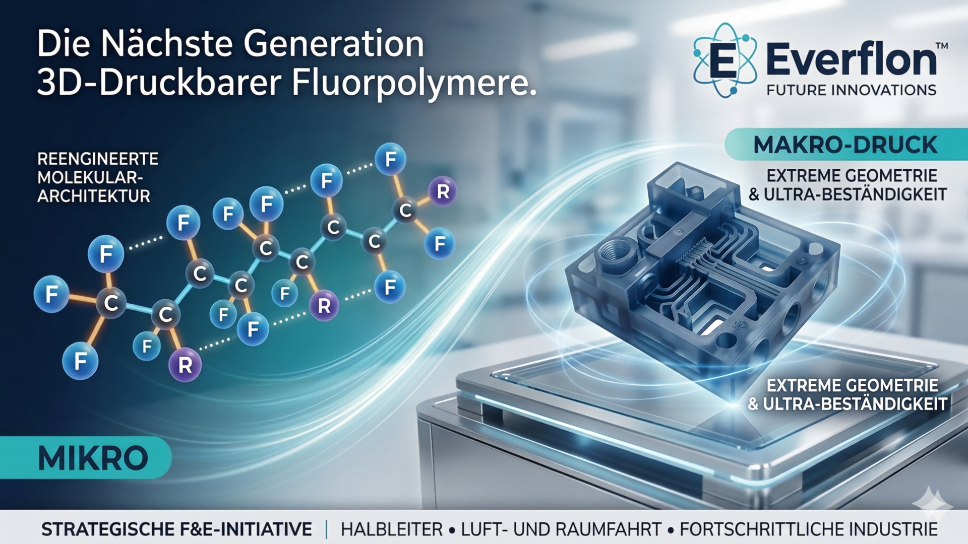 Pionierarbeit an der nächsten Grenze: Everflon™ entwickelt eine neue Klasse von 3D-druckbaren Fluorpolymeren für zukünftige Anwendungen
